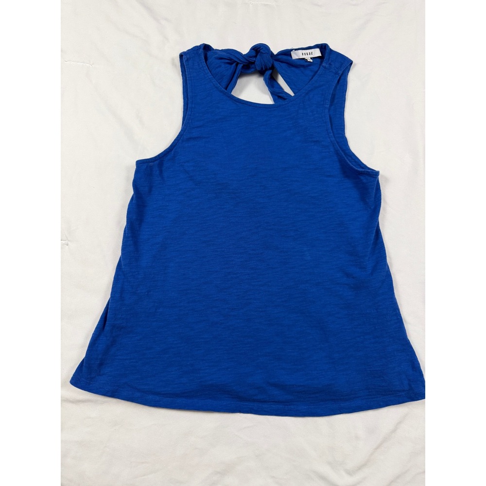 RO & DE Womens‎ Royal Blue Slub Knit Double Tie Back Tank Top XS